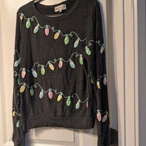 Wildfox Glowing Lights Sweatshirt Size S *glows in the dark*